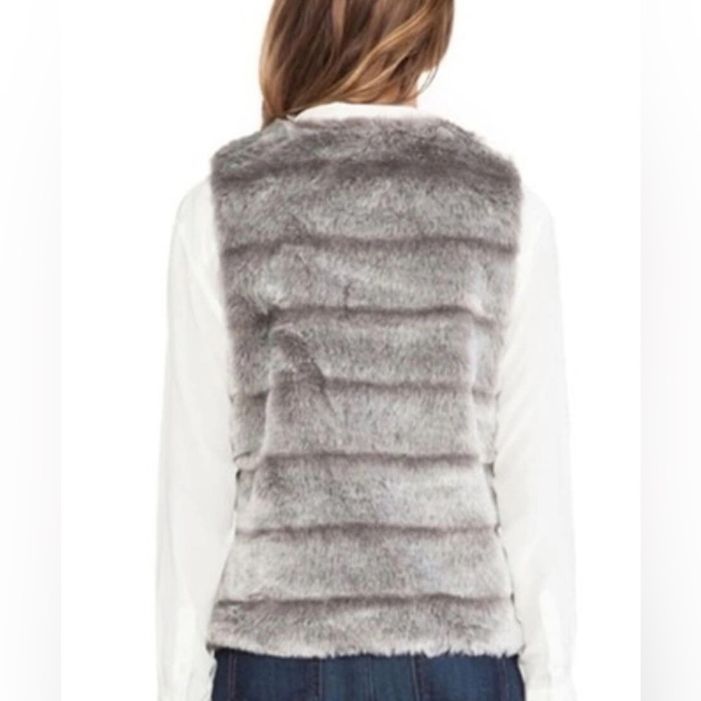Joie Andrina Grey Faux Fur Vest, Grey, Women’s Medium - Picture 2 of 2